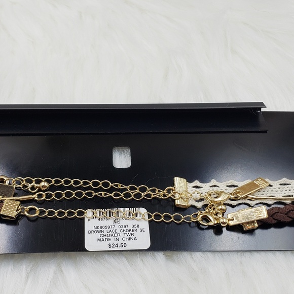 🆕️INC Brown, Cream and Gold Tone Choker - Picture 3 of 4